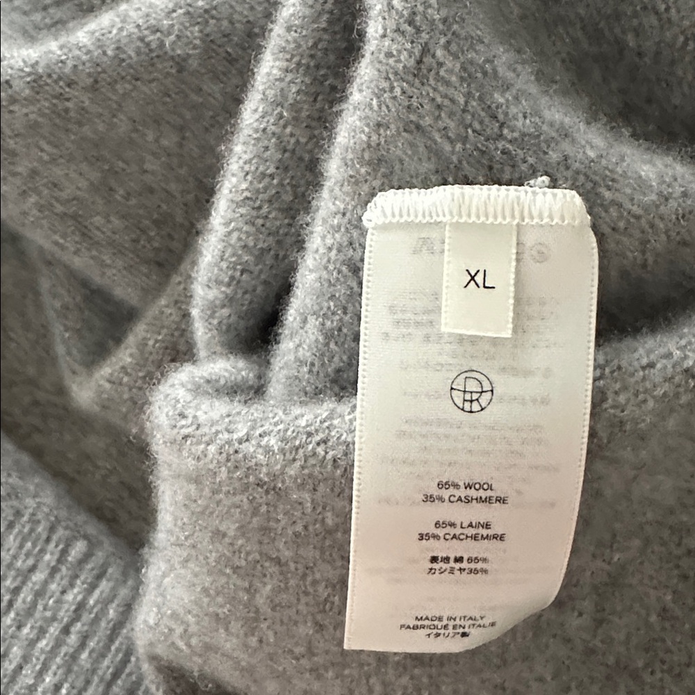 The ROW Cashmere LUXURIOUS THICK GREY MELANGE TURTLENECK XL - Picture 6 of 15